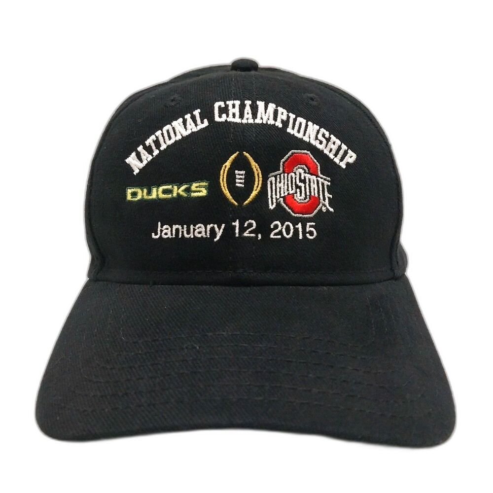 2015 Football National Championship Hat Ducks Vs. Ohio State Black OTTO Snap...
